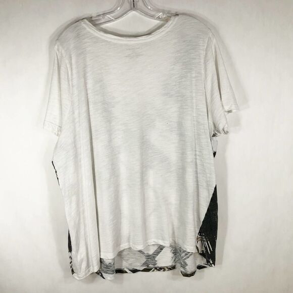 Lane Bryant Plus Size‎ 18 20 Tee Shirt Gold Black White Short Sleeve Top 345 - Picture 2 of 5